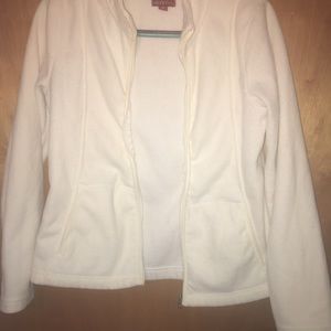 White fleece sweater